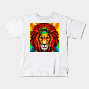 Third eye lion Kids T-Shirt